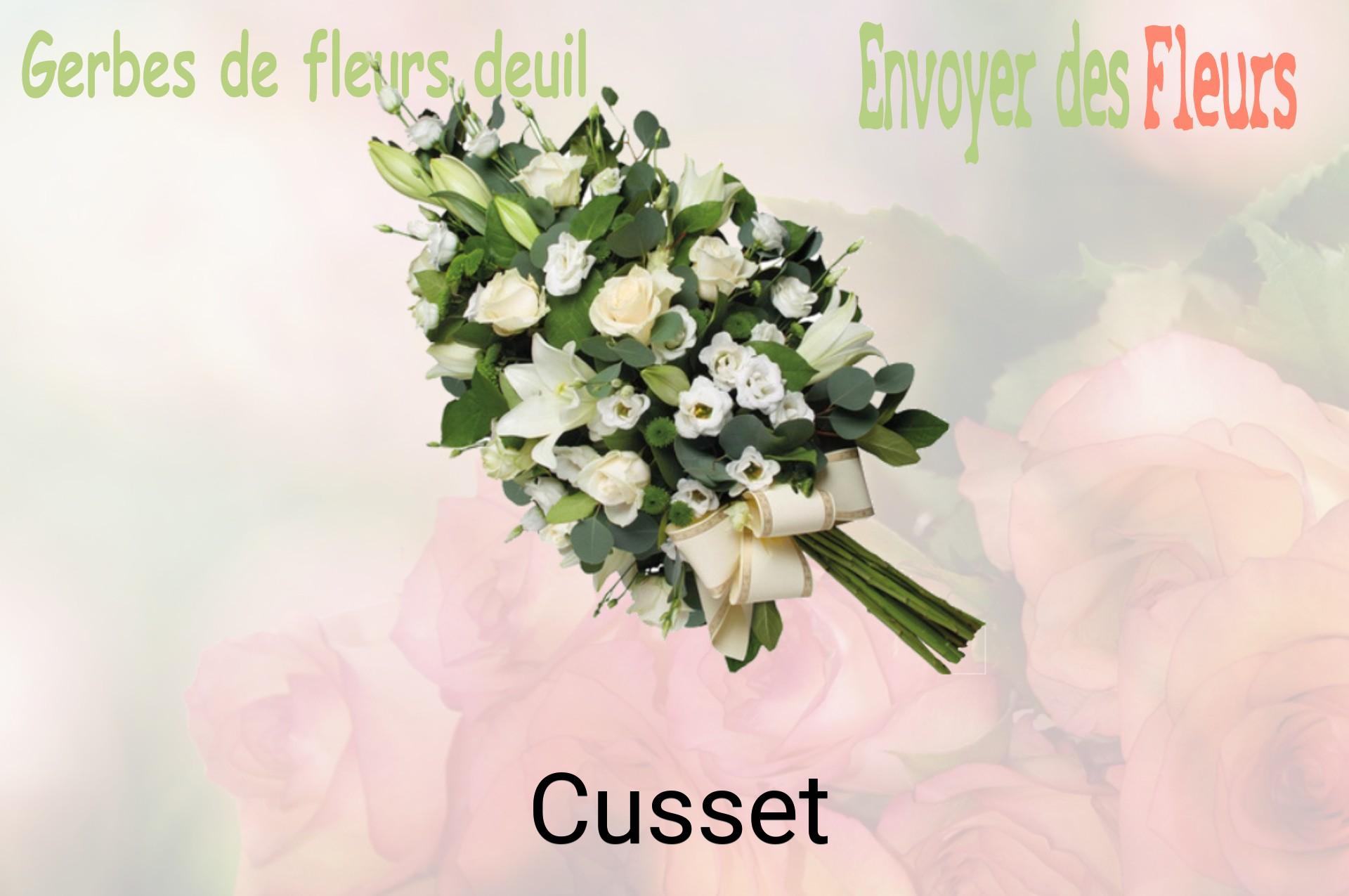 Gerbe de fleurs de deuil livrée à Cusset